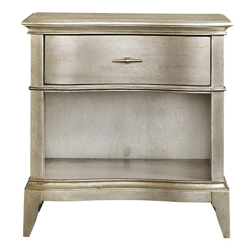 Starlite 1 Drawer Open Nightstand in Silver