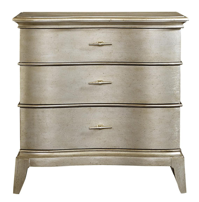 Starlite 3 Drawer Open Nightstand in Silver