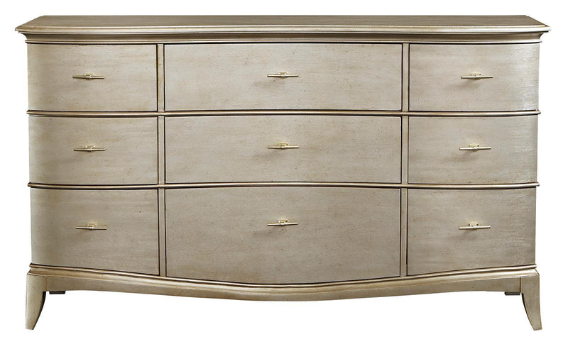 Starlite 9 Drawer Dresser in Silver