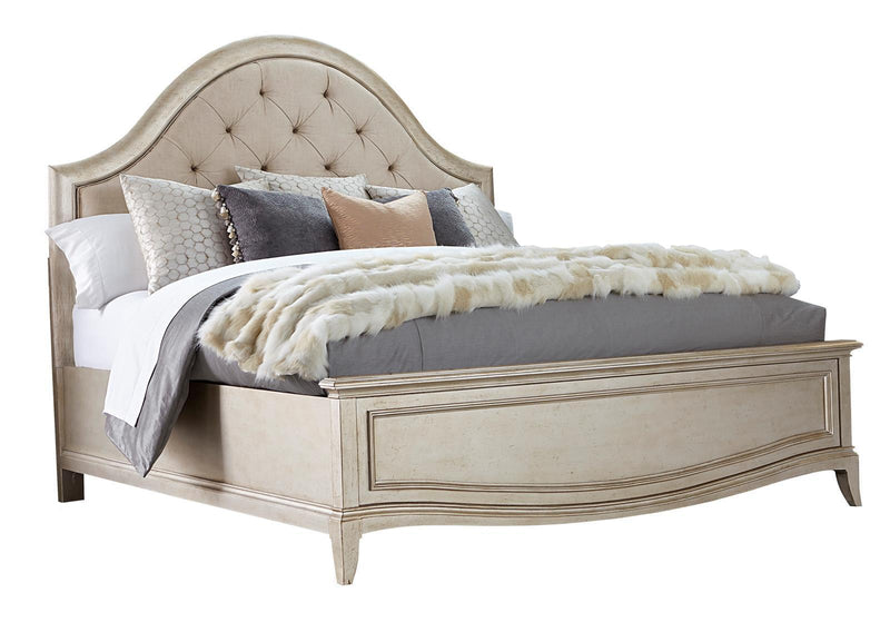 Starlite King Upholstered Panel Bed in Silver