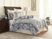 La Rochelle 9-pc Queen Comforter Set in Cadet - R&R Furniture Gallery (Fountain Valley, CA)