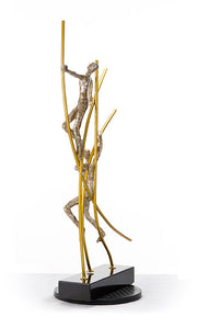 SZ0238 Modern Bronze Acrobats-Poles Sculpture — view 4
