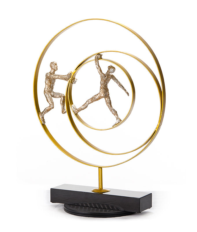 SZ0240 Modern Bronze Acrobats-Rings Sculpture — view 3