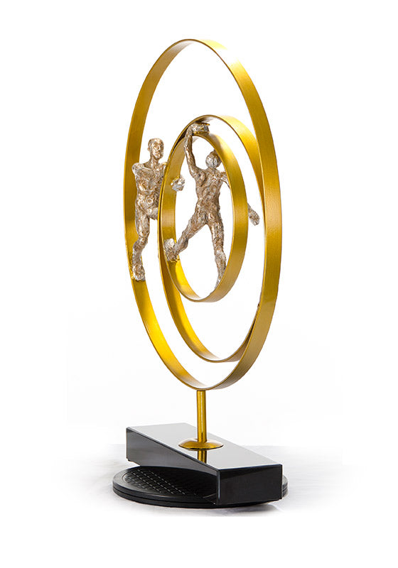 SZ0240 Modern Bronze Acrobats-Rings Sculpture — view 4