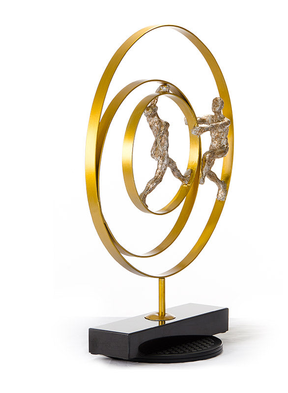 SZ0240 Modern Bronze Acrobats-Rings Sculpture — view 5
