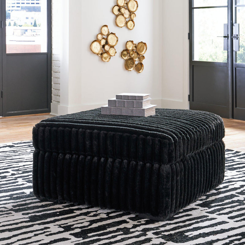 Midnight-Madness Oversized Accent Ottoman - R&R Furniture Gallery (Fountain Valley, CA)