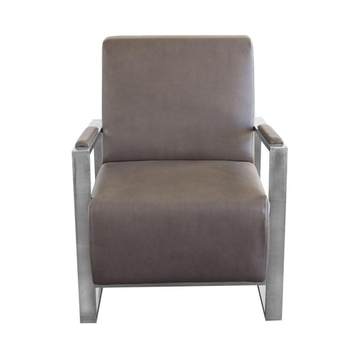 Century Accent Chair w/ Stainless Steel Frame by Diamond Sofa - Elephant Grey - R&R Furniture Gallery (Fountain Valley, CA)
