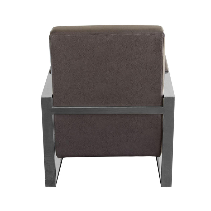 Century Accent Chair w/ Stainless Steel Frame by Diamond Sofa - Elephant Grey - R&R Furniture Gallery (Fountain Valley, CA)