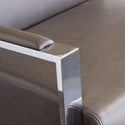 Century Accent Chair w/ Stainless Steel Frame by Diamond Sofa - Elephant Grey - R&R Furniture Gallery (Fountain Valley, CA)