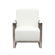 Century Accent Chair w/ Stainless Steel Frame by Diamond Sofa - White - R&R Furniture Gallery (Fountain Valley, CA)