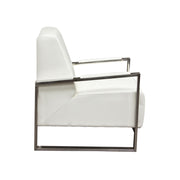 Century Accent Chair w/ Stainless Steel Frame by Diamond Sofa - White - R&R Furniture Gallery (Fountain Valley, CA)