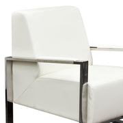 Century Accent Chair w/ Stainless Steel Frame by Diamond Sofa - White - R&R Furniture Gallery (Fountain Valley, CA)