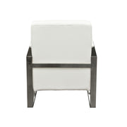 Century Accent Chair w/ Stainless Steel Frame by Diamond Sofa - White - R&R Furniture Gallery (Fountain Valley, CA)