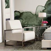 Century Accent Chair w/ Stainless Steel Frame by Diamond Sofa - White - R&R Furniture Gallery (Fountain Valley, CA)