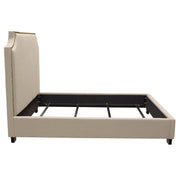Kingston Eastern King Bed with Nail Head Accent by Diamond Sofa - Desert Sand Linen - R&R Furniture Gallery (Fountain Valley, CA)