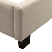 Kingston Eastern King Bed with Nail Head Accent by Diamond Sofa - Desert Sand Linen - R&R Furniture Gallery (Fountain Valley, CA)