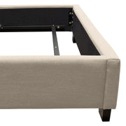 Kingston Eastern King Bed with Nail Head Accent by Diamond Sofa - Desert Sand Linen - R&R Furniture Gallery (Fountain Valley, CA)
