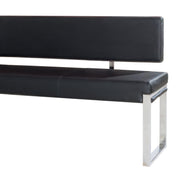 Knox Bench w/ Back & Stainless Steel Frame by Diamond Sofa - Black - R&R Furniture Gallery (Fountain Valley, CA)