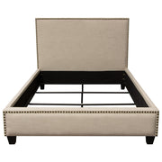 La Jolla Queen Bed with Nail Head Accent by Diamond Sofa - Desert Sand Linen - R&R Furniture Gallery (Fountain Valley, CA)