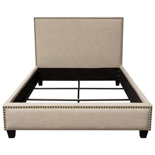 La Jolla Queen Bed with Nail Head Accent by Diamond Sofa - Desert Sand Linen - R&R Furniture Gallery (Fountain Valley, CA)