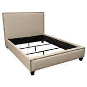 La Jolla Queen Bed with Nail Head Accent by Diamond Sofa - Desert Sand Linen - R&R Furniture Gallery (Fountain Valley, CA)