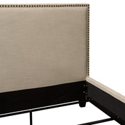 La Jolla Queen Bed with Nail Head Accent by Diamond Sofa - Desert Sand Linen - R&R Furniture Gallery (Fountain Valley, CA)