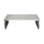 SOHO Rectangular Stainless Steel Cocktail Table w/ Clear, Tempered Glass Top by Diamond Sofa - R&R Furniture Gallery (Fountain Valley, CA)