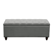 Park Ave Tufted Lift-Top Storage Trunk by Diamond Sofa - Grey Linen - R&R Furniture Gallery (Fountain Valley, CA)