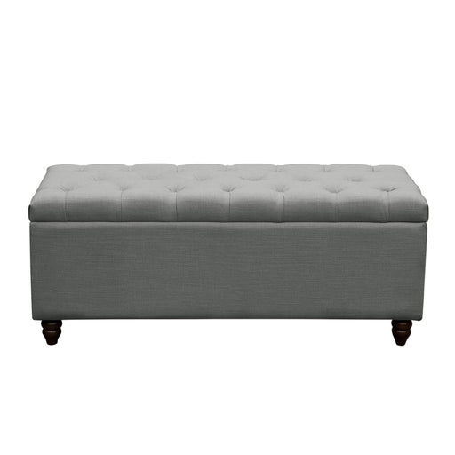Park Ave Tufted Lift-Top Storage Trunk by Diamond Sofa - Grey Linen - R&R Furniture Gallery (Fountain Valley, CA)
