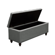 Park Ave Tufted Lift-Top Storage Trunk by Diamond Sofa - Grey Linen - R&R Furniture Gallery (Fountain Valley, CA)
