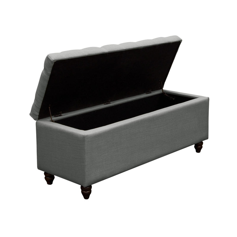 Park Ave Tufted Lift-Top Storage Trunk by Diamond Sofa - Grey Linen - R&R Furniture Gallery (Fountain Valley, CA)