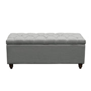 Park Ave Tufted Lift-Top Storage Trunk by Diamond Sofa - Grey Linen - R&R Furniture Gallery (Fountain Valley, CA)