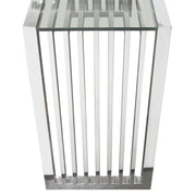 SOHO Rectangular Stainless Steel Console Table w/ Clear, Tempered Glass Top by Diamond Sofa - R&R Furniture Gallery (Fountain Valley, CA)