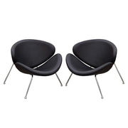 Set of (2) Roxy Black Accent Chair with Chrome Frame by Diamond Sofa - R&R Furniture Gallery (Fountain Valley, CA)