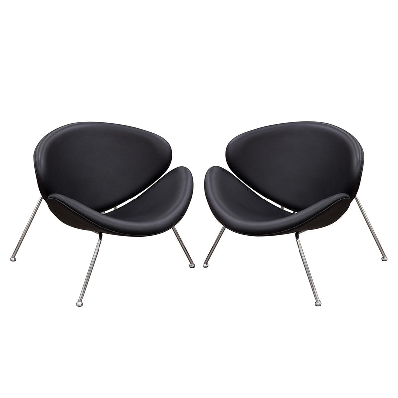 Set of (2) Roxy Black Accent Chair with Chrome Frame by Diamond Sofa - R&R Furniture Gallery (Fountain Valley, CA)