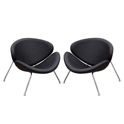 Set of (2) Roxy Black Accent Chair with Chrome Frame by Diamond Sofa - R&R Furniture Gallery (Fountain Valley, CA)