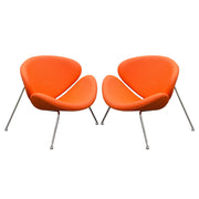 Set of (2) Roxy Orange Accent Chair with Chrome Frame by Diamond Sofa - R&R Furniture Gallery (Fountain Valley, CA)