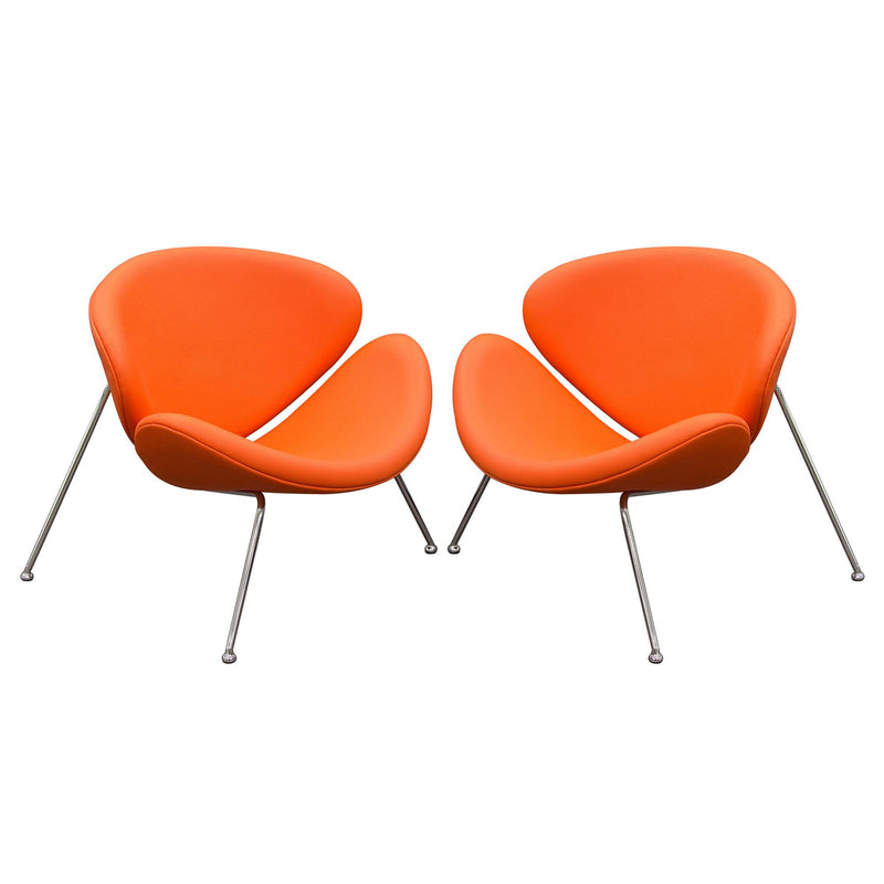 Set of (2) Roxy Orange Accent Chair with Chrome Frame by Diamond Sofa - R&R Furniture Gallery (Fountain Valley, CA)