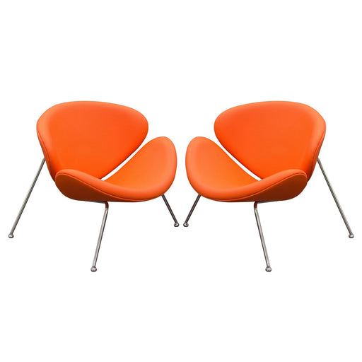 Set of (2) Roxy Orange Accent Chair with Chrome Frame by Diamond Sofa - R&R Furniture Gallery (Fountain Valley, CA)