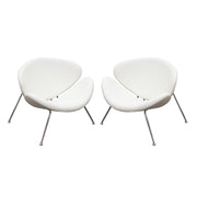 Set of (2) Roxy White Accent Chair with Chrome Frame by Diamond Sofa - R&R Furniture Gallery (Fountain Valley, CA)