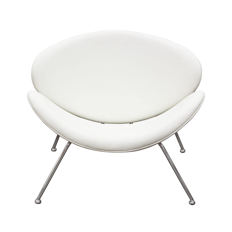 Set of (2) Roxy White Accent Chair with Chrome Frame by Diamond Sofa - R&R Furniture Gallery (Fountain Valley, CA)