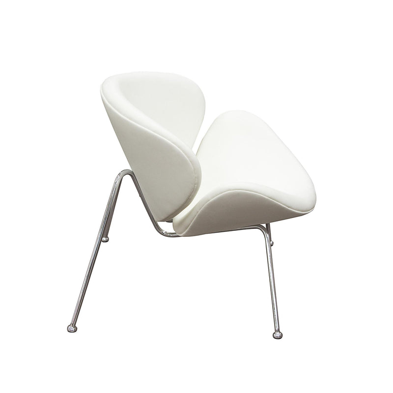 Set of (2) Roxy White Accent Chair with Chrome Frame by Diamond Sofa - R&R Furniture Gallery (Fountain Valley, CA)