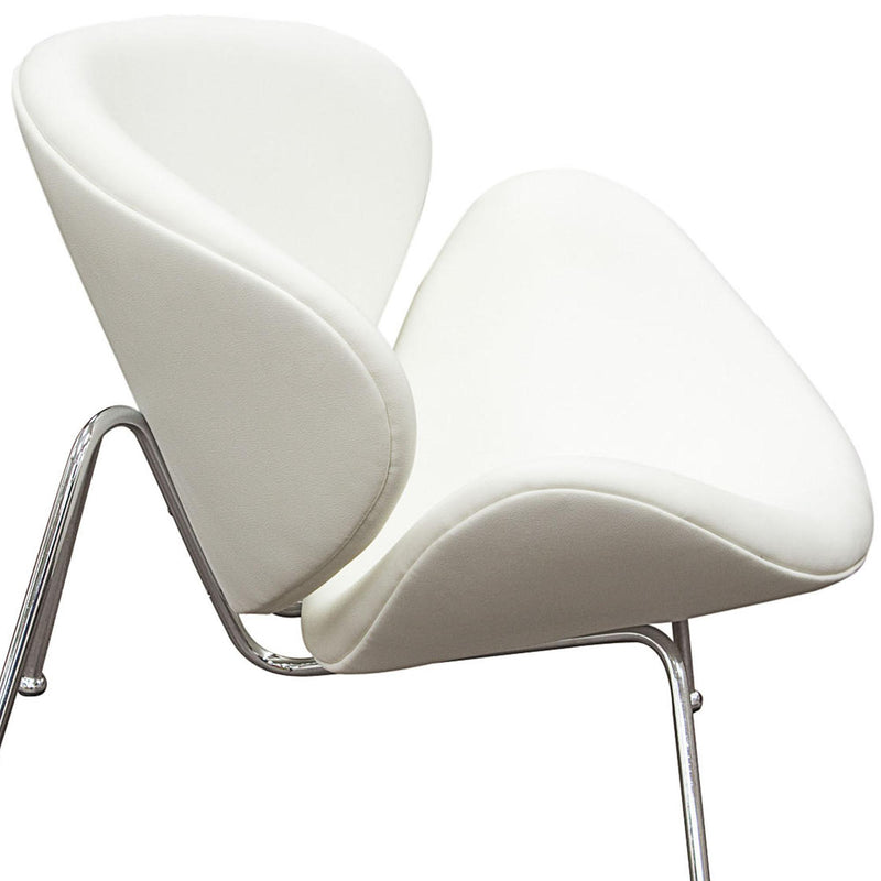 Set of (2) Roxy White Accent Chair with Chrome Frame by Diamond Sofa - R&R Furniture Gallery (Fountain Valley, CA)