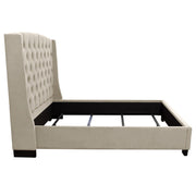 Majestic Queen Tufted Bed in Tan Velvet with Nail Head Wing Accents by Diamond Sofa - R&R Furniture Gallery (Fountain Valley, CA)