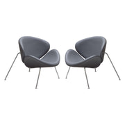 Set of (2) Roxy Accent Chair with Chrome Frame by Diamond Sofa - GREY - R&R Furniture Gallery (Fountain Valley, CA)