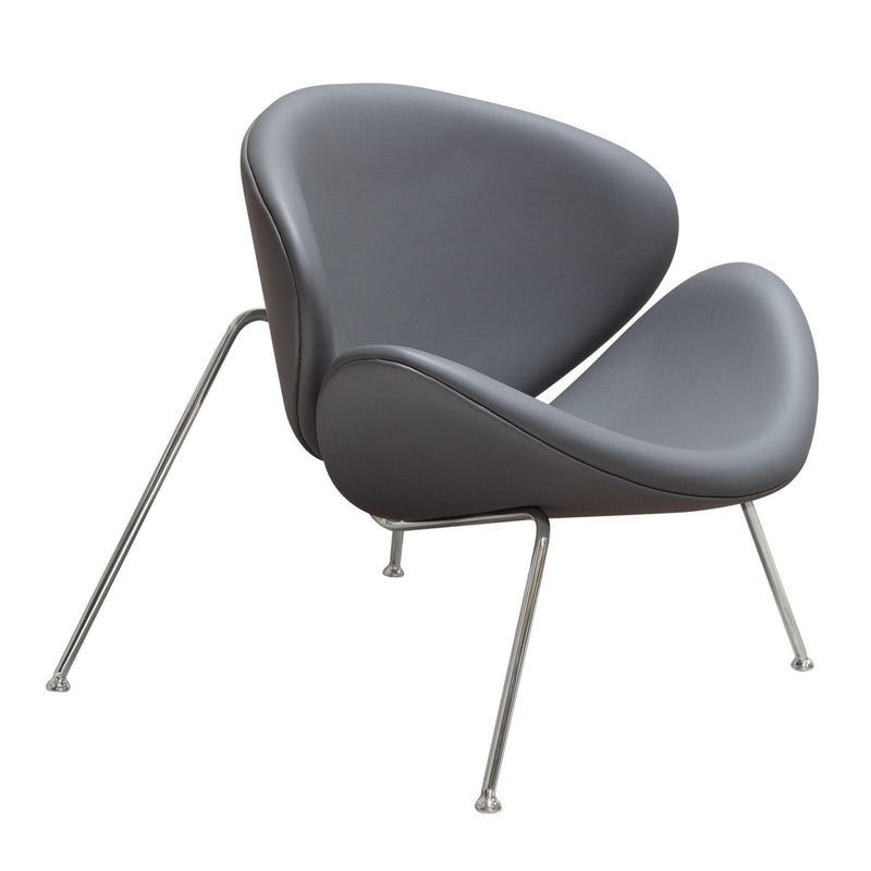 Set of (2) Roxy Accent Chair with Chrome Frame by Diamond Sofa - GREY - R&R Furniture Gallery (Fountain Valley, CA)