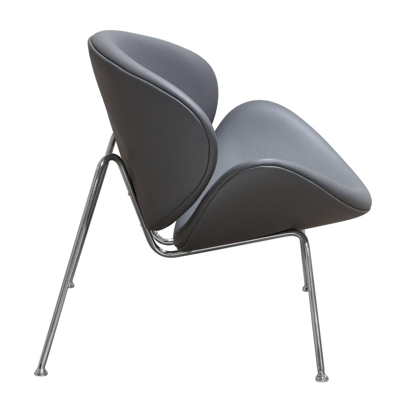 Set of (2) Roxy Accent Chair with Chrome Frame by Diamond Sofa - GREY - R&R Furniture Gallery (Fountain Valley, CA)