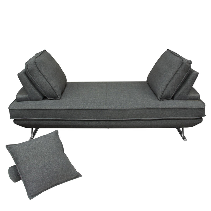 Dolce Lounge Seating Platform with Moveable Backrest Supports by Diamond Sofa - Grey Fabric - R&R Furniture Gallery (Fountain Valley, CA)