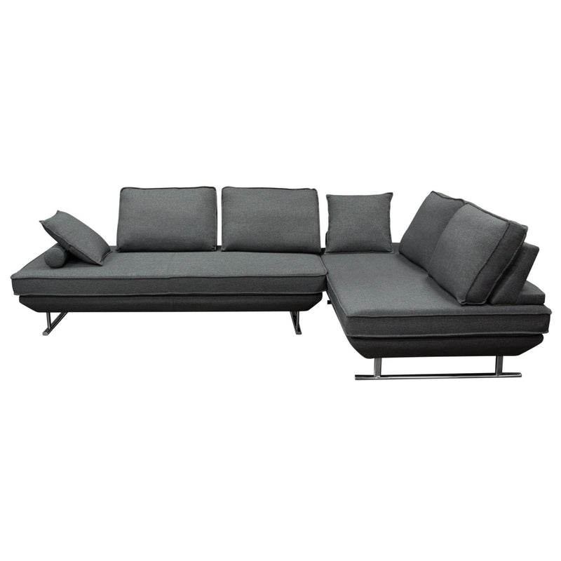Dolce 2PC Lounge Seating Platforms with Moveable Backrest Supports by Diamond Sofa - Grey Fabric - R&R Furniture Gallery (Fountain Valley, CA)