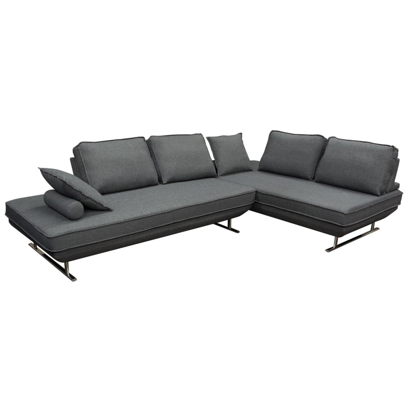 Dolce 2PC Lounge Seating Platforms with Moveable Backrest Supports by Diamond Sofa - Grey Fabric - R&R Furniture Gallery (Fountain Valley, CA)